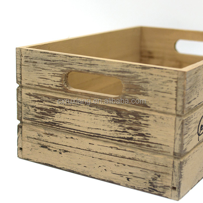 Rustic yellow color  balsa crates wood box