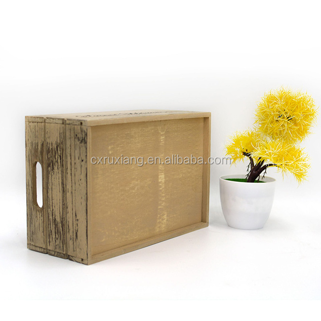 Rustic yellow color  balsa crates wood box