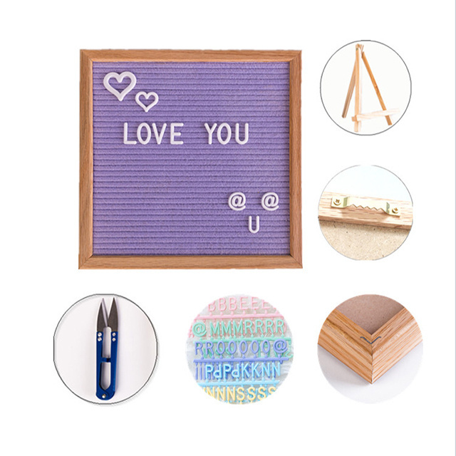 Different color wooden 10x10 Grey Inch Changeable Letter board for Wall & Tabletop Displayd set