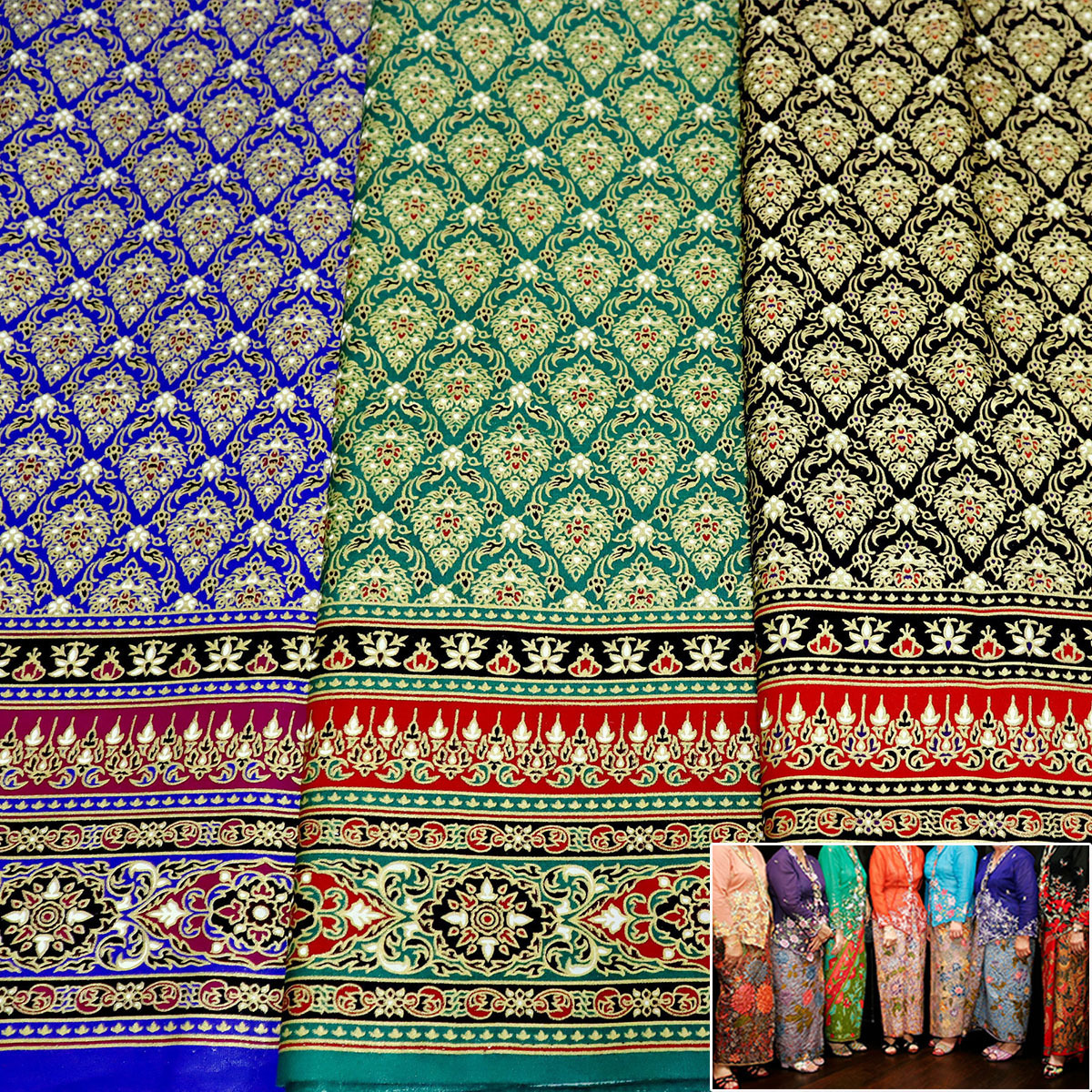 Manufacturer 100% polyester Southeast Asia style Thai Pattern printed batik sarong fabric for garment tube skirt dress