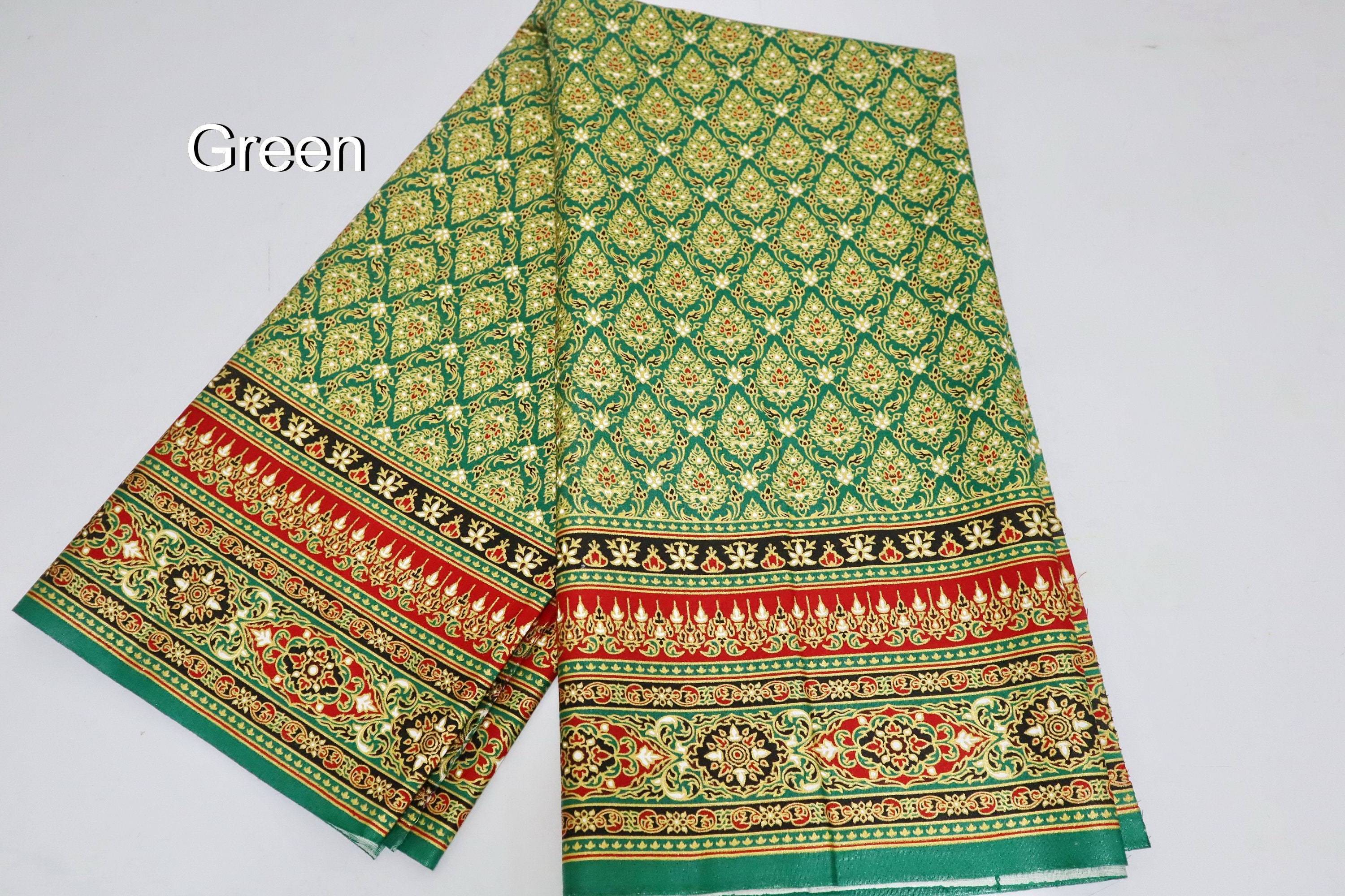 Manufacturer 100% polyester Southeast Asia style Thai Pattern printed batik sarong fabric for garment tube skirt dress