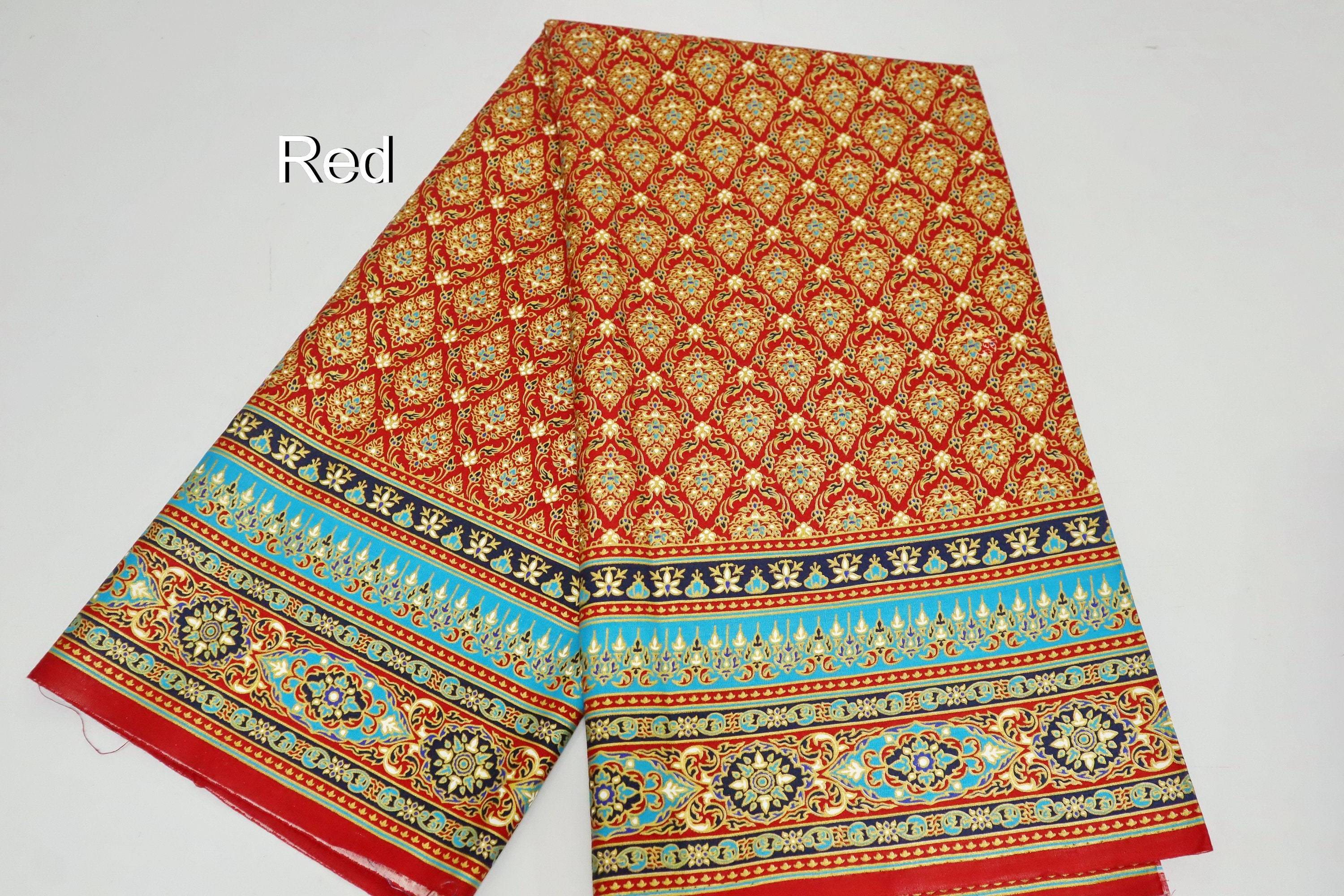 Manufacturer 100% polyester Southeast Asia style Thai Pattern printed batik sarong fabric for garment tube skirt dress