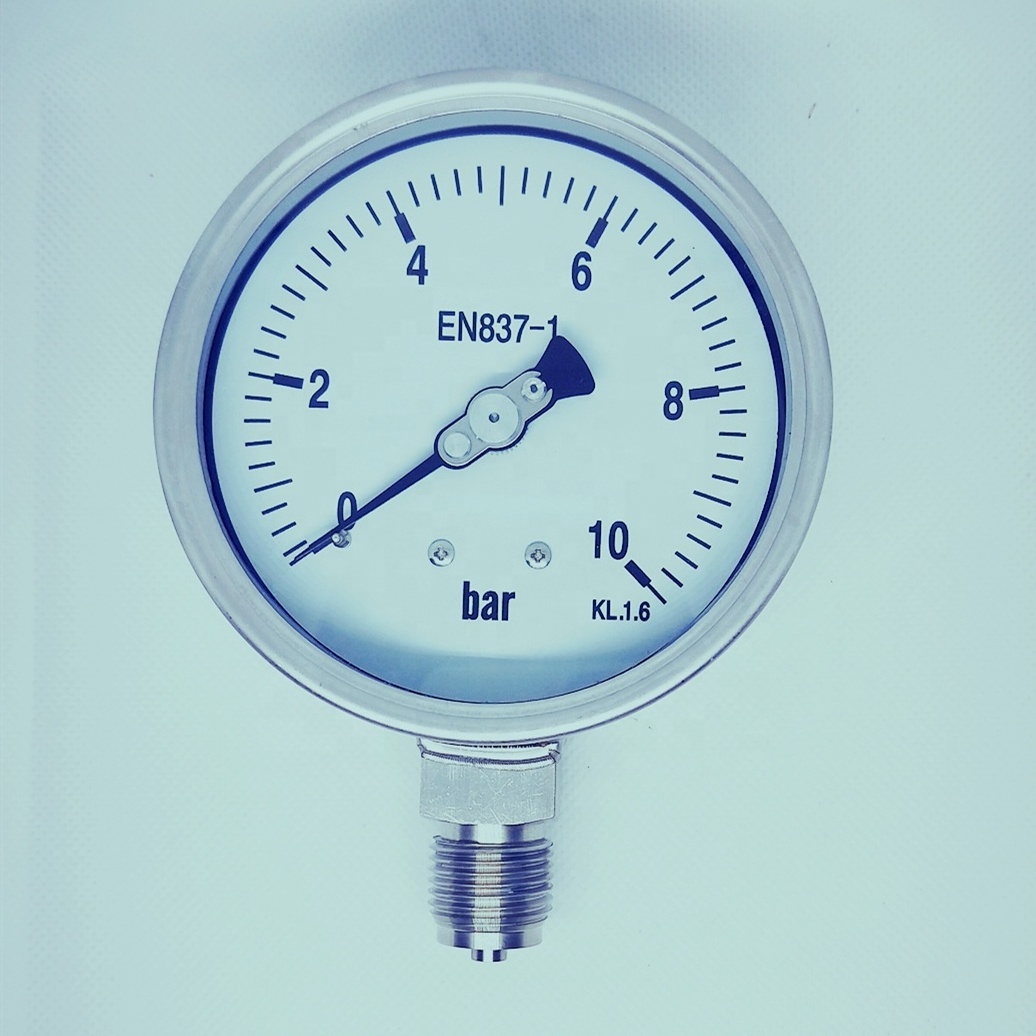 100mm  welding ss304 ss316 bourdon tube pressure gauge without Liquid