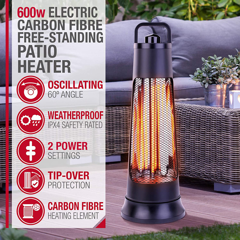 600W waterproof IP24 floor standing table outdoor garden camping infrared electric carbon heater