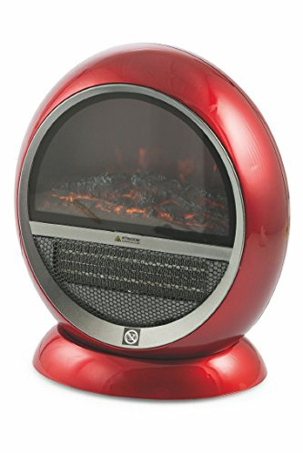 round shape flame effect small mini electric fireplace space heater