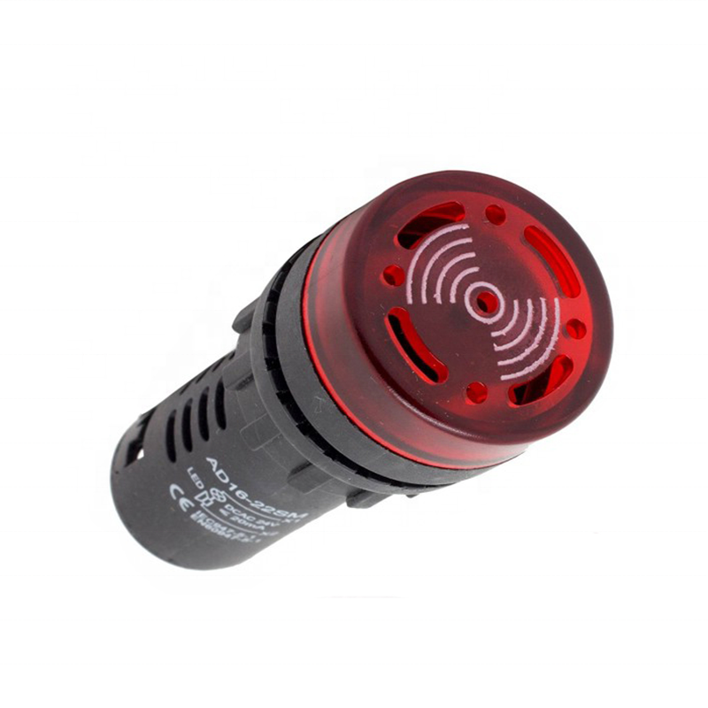 Flashing Red Pilat LED Buzzer 22mm 12V Panel Mount Continuous Beep