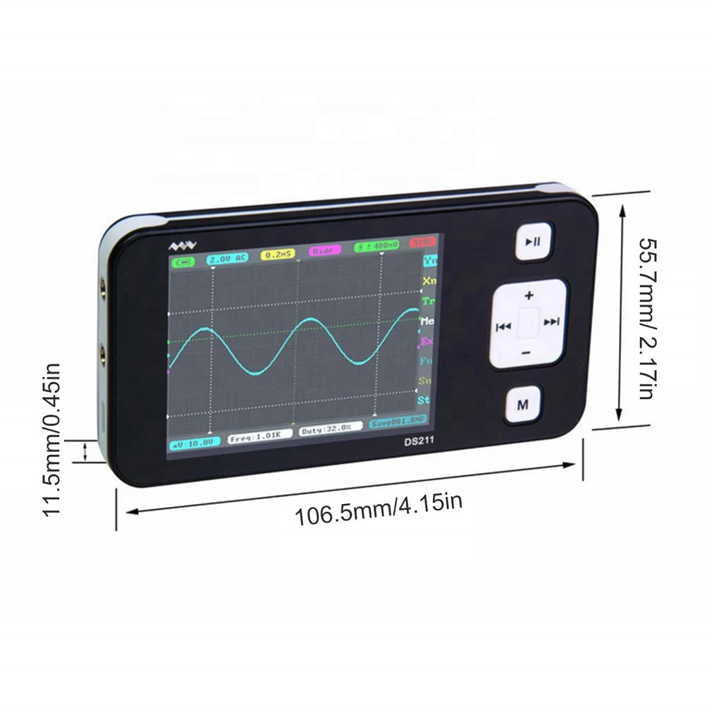 DS211 1-CH Handheld Digital Storage Oscilloscope Scope Meter USB 1MHz Mini DSO Automotive Scopemeter Set