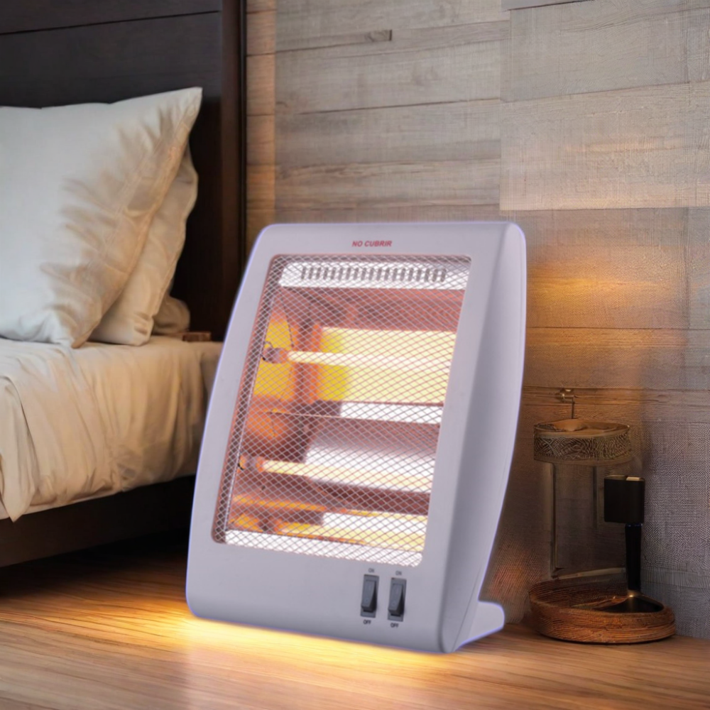 800W Mini Quartz Electric Heater with Adjustable Power Overheat Protection for Indoor Use