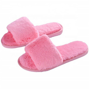 Women Open Toe Spa Slippers Bow Memory Foam Insole Slide House Slippers