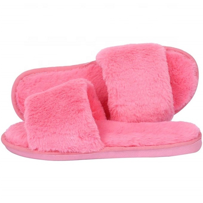 Women Open Toe Spa Slippers Bow Memory Foam Insole Slide House Slippers