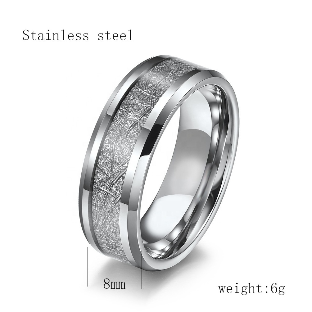 High Quality Men Wedding Band Ring Silver Color Black Gold Plated Tungsten Steel Carbide Ring