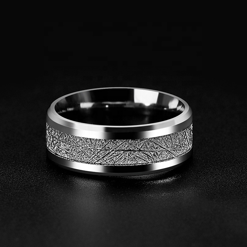 High Quality Men Wedding Band Ring Silver Color Black Gold Plated Tungsten Steel Carbide Ring