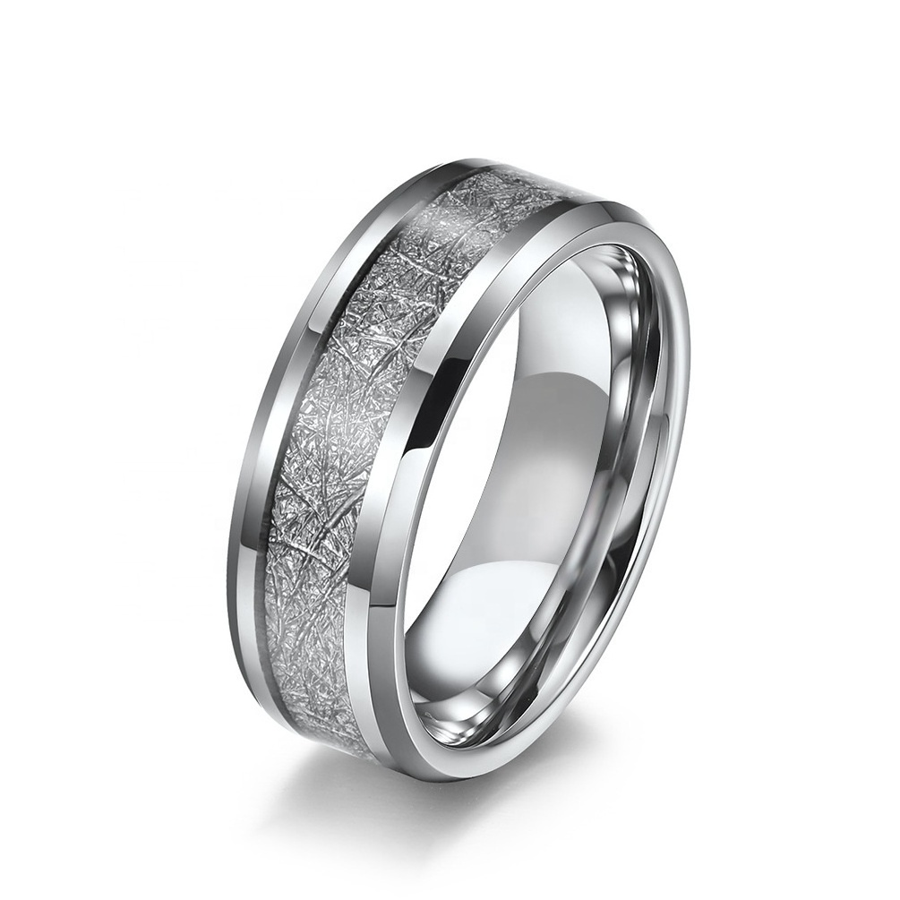 High Quality Men Wedding Band Ring Silver Color Black Gold Plated Tungsten Steel Carbide Ring