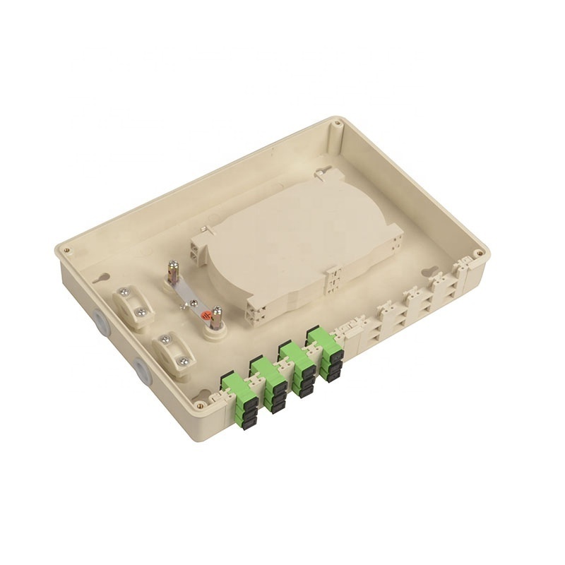 Low Price PP ABS Plastic terminal box 24 core wall mount or rack mount available Fiber Optic Patch Panel with 24 SC FC  Adapter