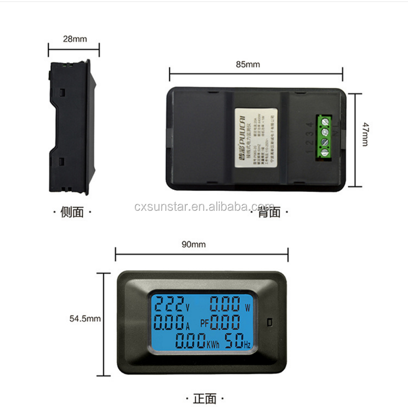 Digital AC Voltage Meters 10A/100A Power Energy analog Voltmeter Ammeter watt current Amps Volt meter LCD Panel Monitor