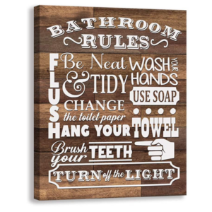 Vintage sturdy rules decorative signs wood plaque sign appearance bathroom decor signs