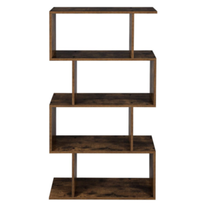 Country house charm rustic brown free-standing decorative 4-tier bookshelf shelving unit