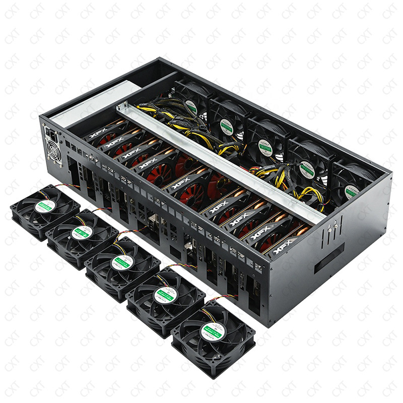 Factory Selling casing x79 9gpu server gpu case x79 dual cpu with 9 pieces 580 graphics card pc computer case chassis