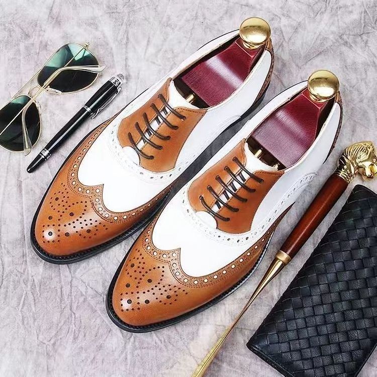 China Factory Custom Branded Men's Dress Leather Shoes Lace up Mix Colour Formal Oxford Wedding Party Office Shoes Men Wholesale