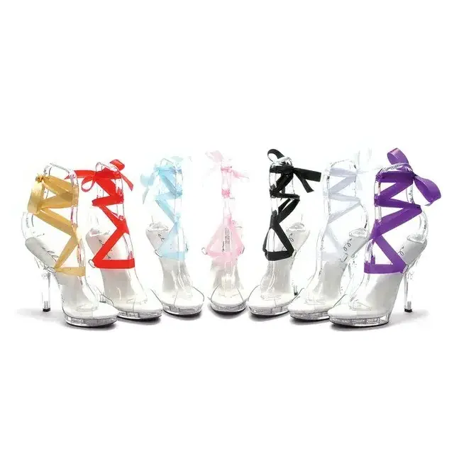 Sexy Platform Ribbons Leg Bandage Sandals Boots Transparent Crystal High Heels Peep Toe Lace-Up Woman Summer Boots Femme Heels