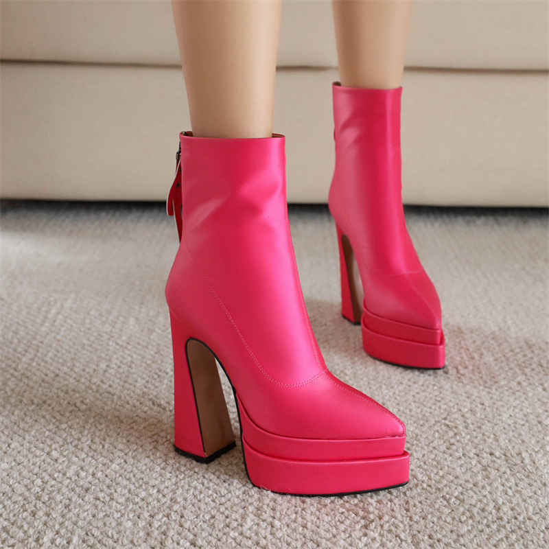 2023 Spring New Arrive Wholesale Ankle Boots For Women Famous Designer Platform Boots Women Boots With Zipper Stripper Pole Shoe