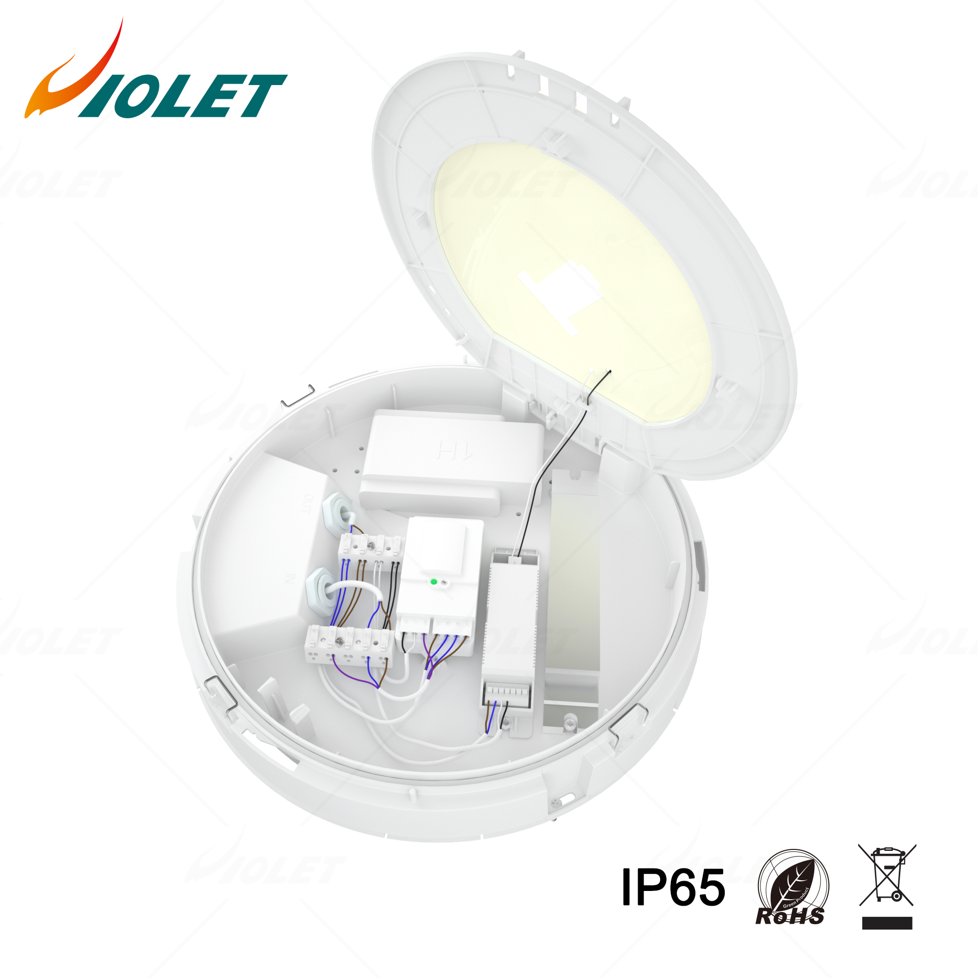 IP65 IP66 IK10 led outdoor ceiling light linkable motion sensor 3000K 4000K  waterproof ceiling light