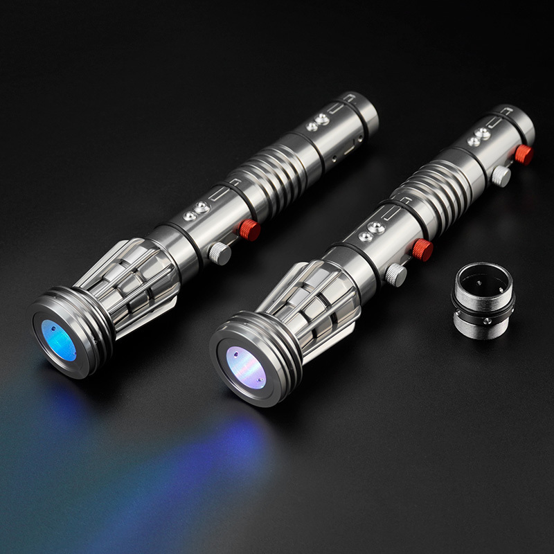 THYSABER Metal Hilt Heavy Duel NEO Mual Lightsaber with Pixel blade Light Sound Blaster Lock up Flash on Clash of Star The Wars