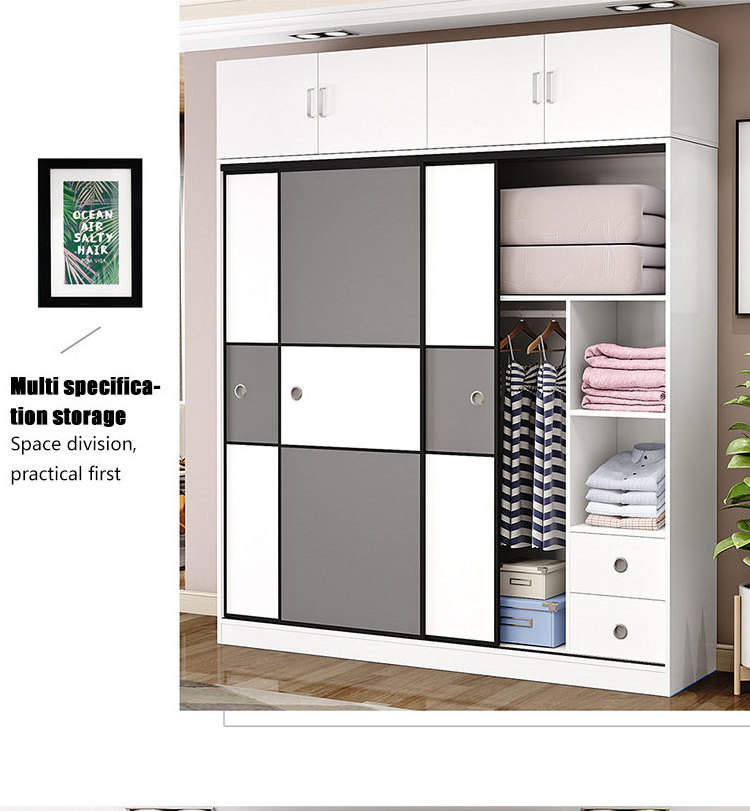 Well designed wardrobe make from wood home furniture white closet wardrobes with shelf and hanger