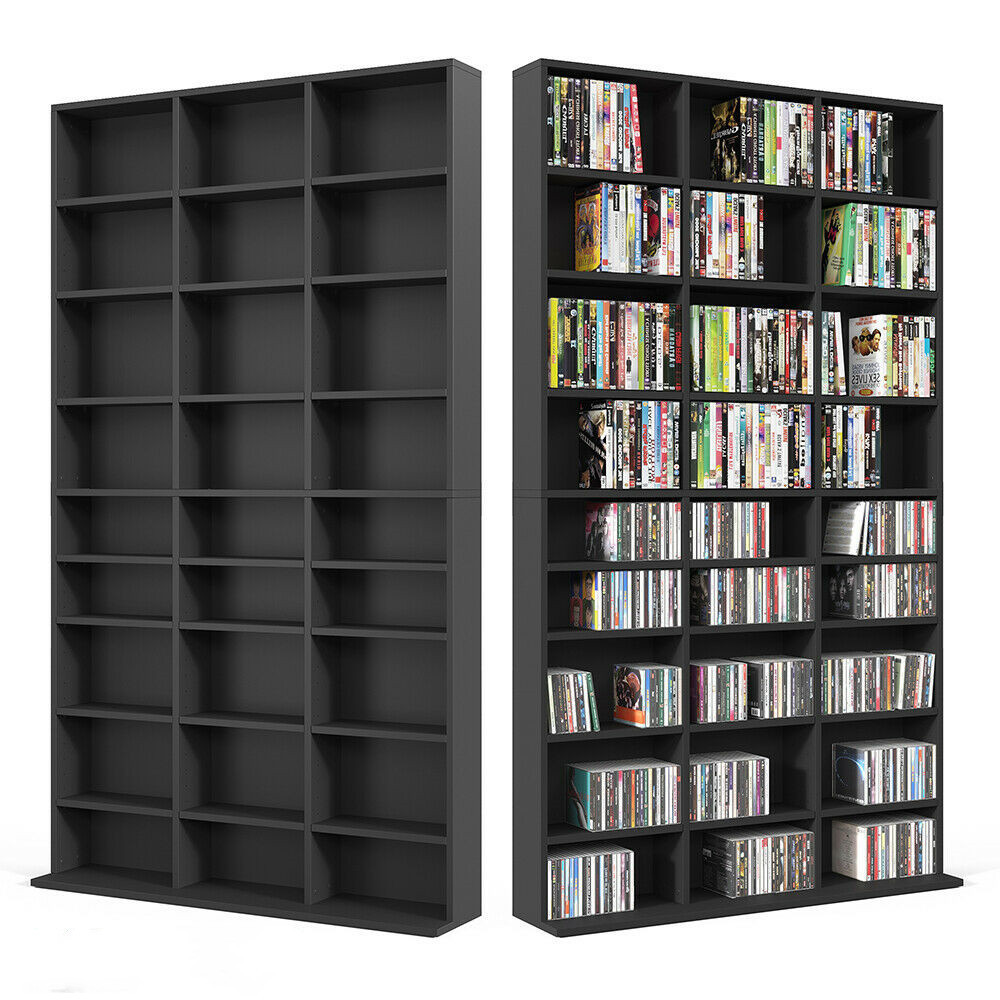 Simple open portable bookshelf rack black tall bookcase multifunctional storage display shelf