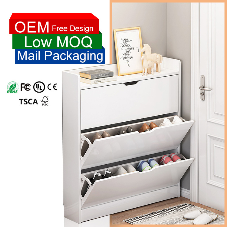 Multi functional modern hot entryway custom Storey height and width wooden shoe rack cabinet