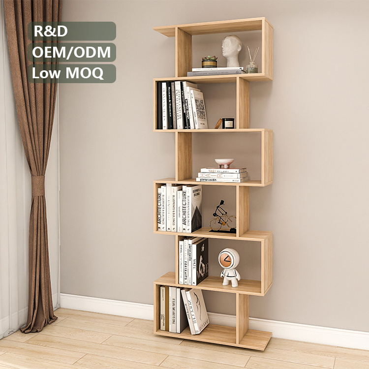 Cheap Wall Industrial Bookshelf Rustic Wood Tall Book Shelf with Open Shelving Unit Bookcase