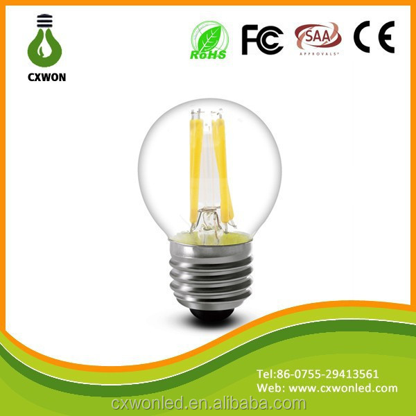 LED Filament E27 lamp,AC110-220V G45 2W 4w led bulb filament