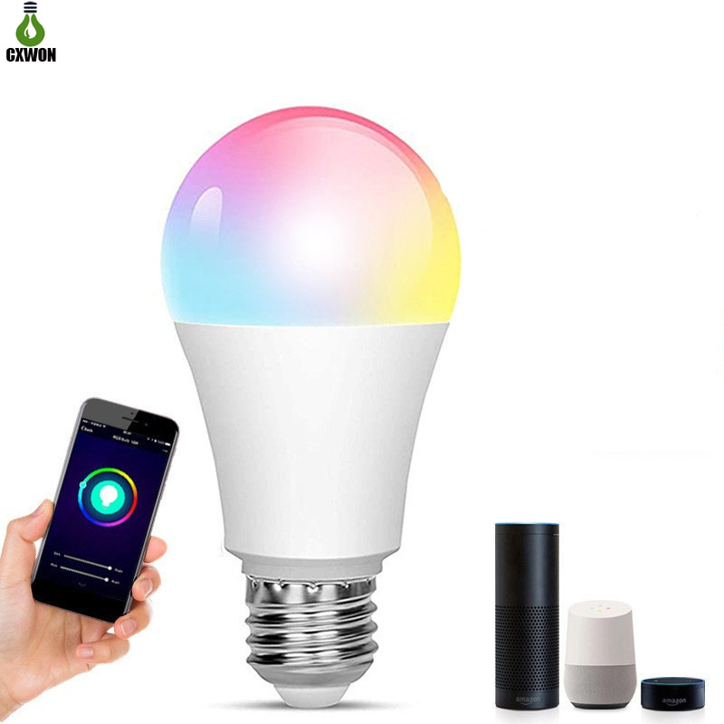 Smart Light RGB Bulb 15w Color Changing wifi Light E27 B22 RGB LED Bulb Dimmable Compatible Smart Life APP Google Home Alexa