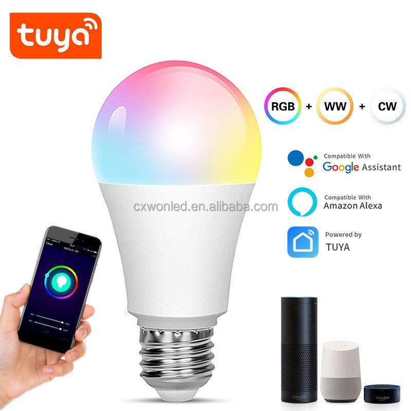 Smart Light RGB Bulb 15w Color Changing wifi Light E27 B22 RGB LED Bulb Dimmable Compatible Smart Life APP Google Home Alexa