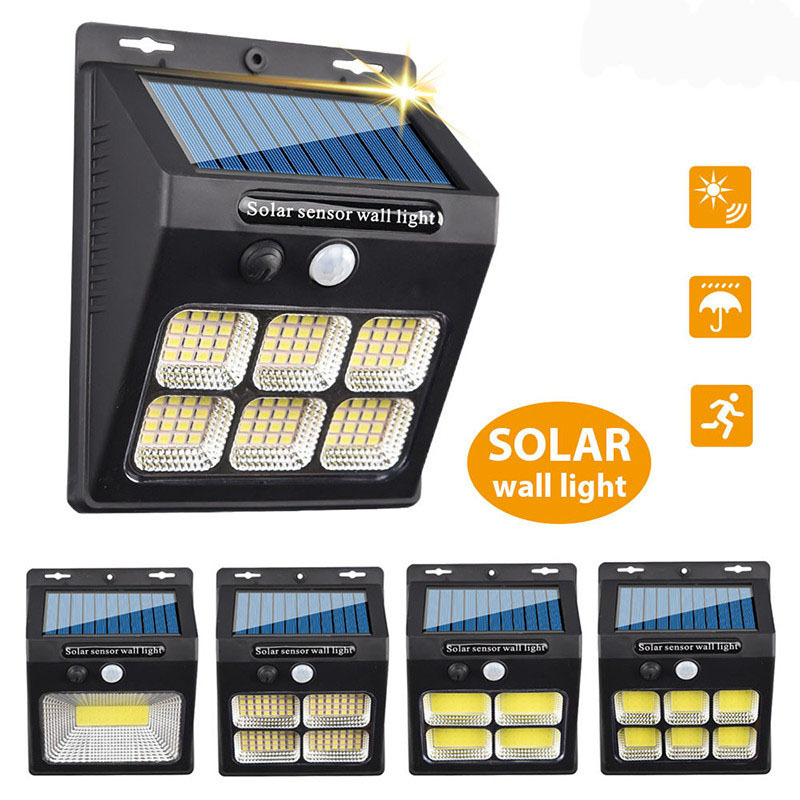 Solar Wall Lamp 16COB 112LED 96LED 72COB Motion Sensor Waterproof IP65 3 Modes 1200mah Security Light