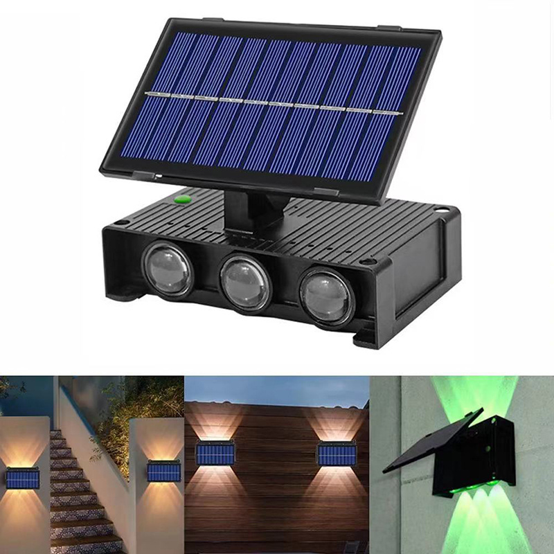 UP Down Solar Lights Warm white RGB Color Changing Outdoor Wall Lamps IP65 Waterproof