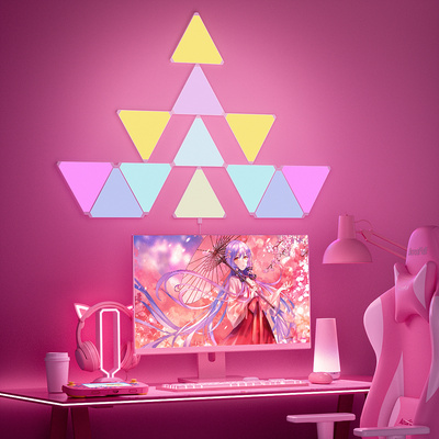 Ultra Thin Smart Home Lights APP Control RGB LED Triangle Hexagonal Game Room Decorative Lighting