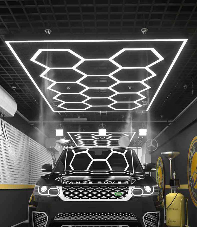 568W 672W 110V 220V Car Hexagon Lights Hex Detailing Garage LED Tubes Work Lights