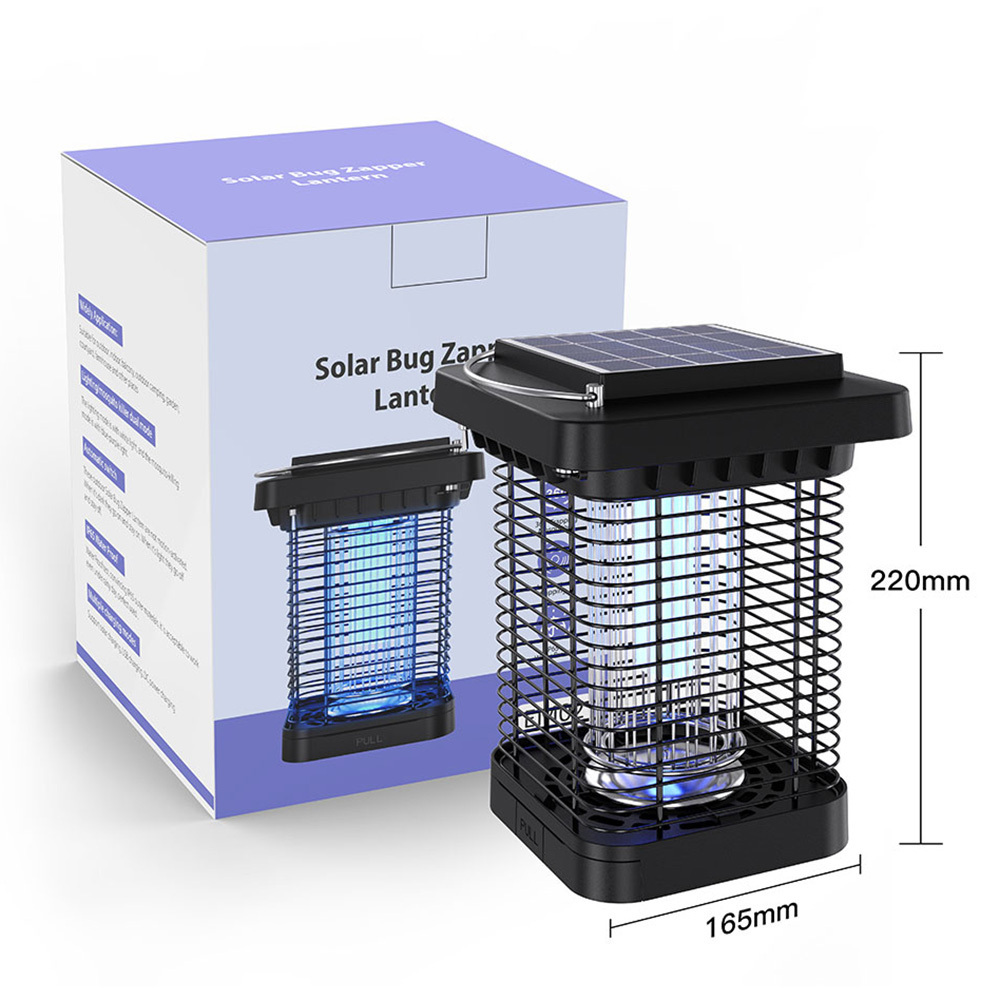 Outdoor Waterproof Solar Mosquito Killer Lamp Garden Fly Trap Lamp Yard Mosquito Trap Electric Shock Insect Killing Mosquito