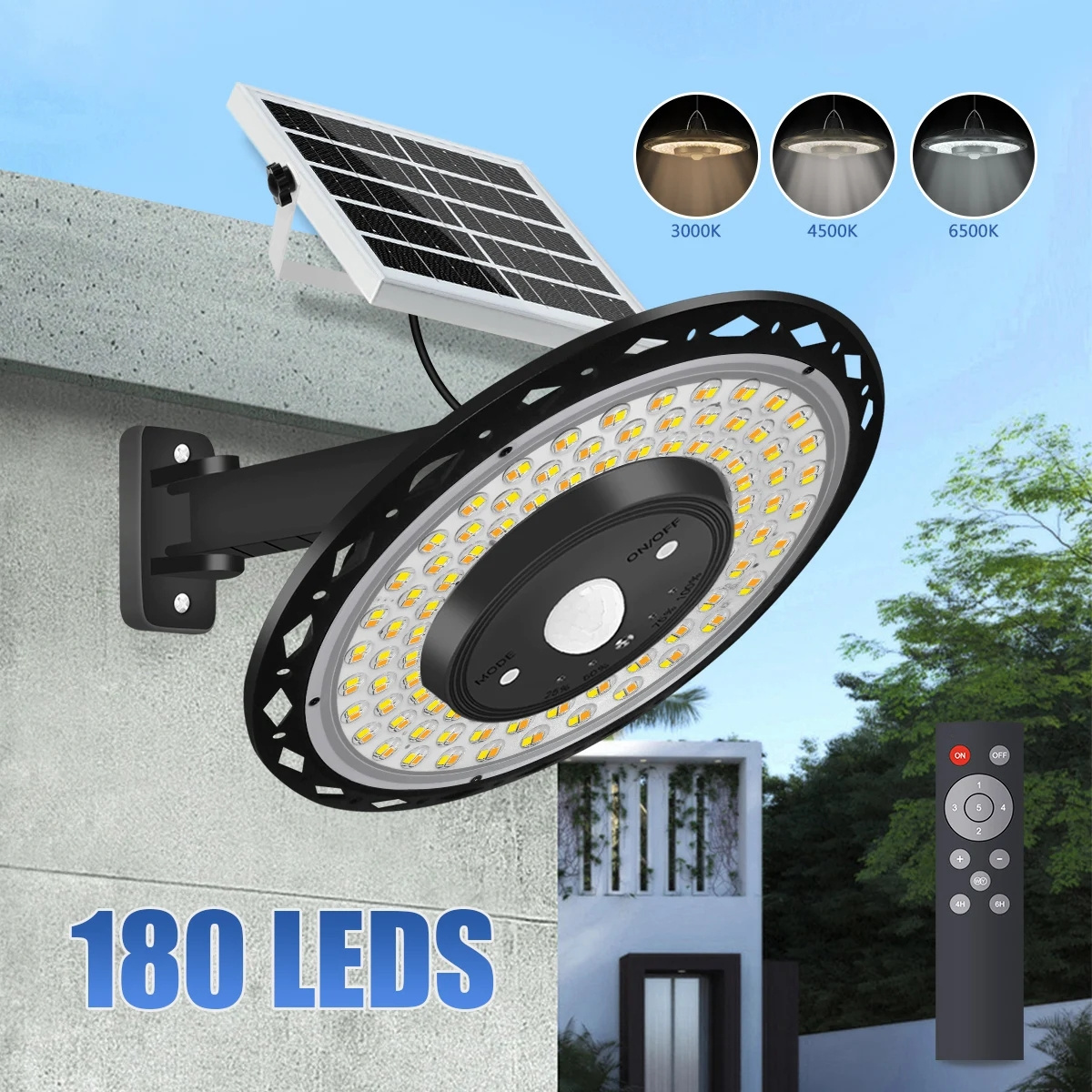 5 Modes Solar power Lights indoor Outdoor Motion Sensor Solar Shed light with Remote for Barn Gazebo Yard Garage