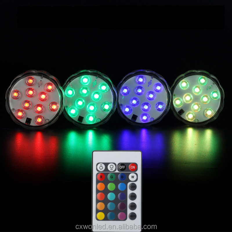 Colour Changing Lights AA Battery Remote Led Waterproof Submersible Light