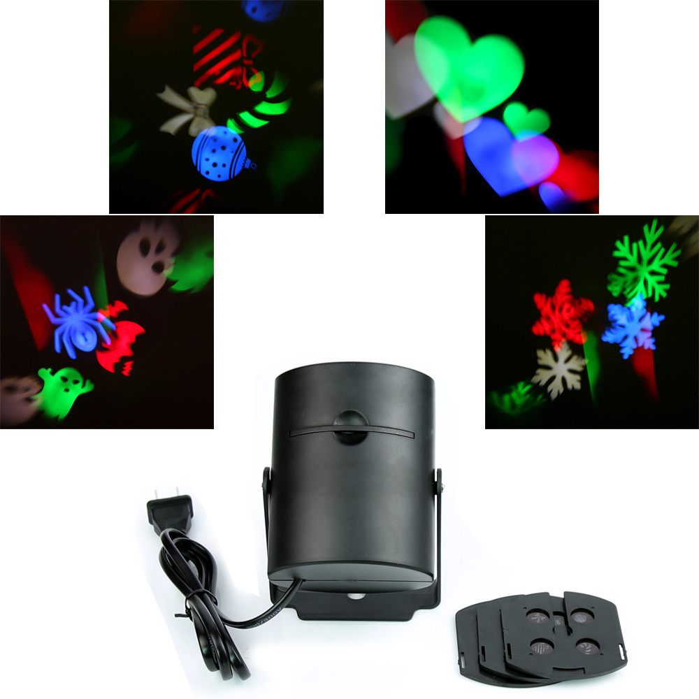 Indoor Auto-moving laser lights 4w fairy romantic 4 Patterns Christmas LED Snowflake Lights Laser Projector