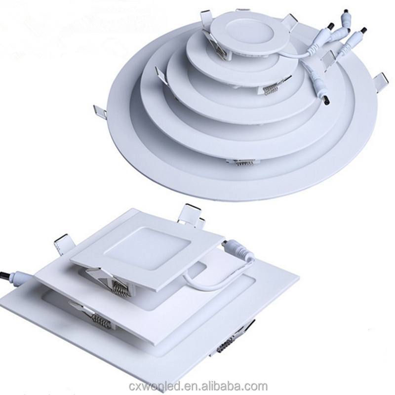 Ultra thin 3W/4W/6W / 9W / 12W / 15W/ 18W LED Ceiling Recessed Grid Downlight / Slim Round Square Panel Light