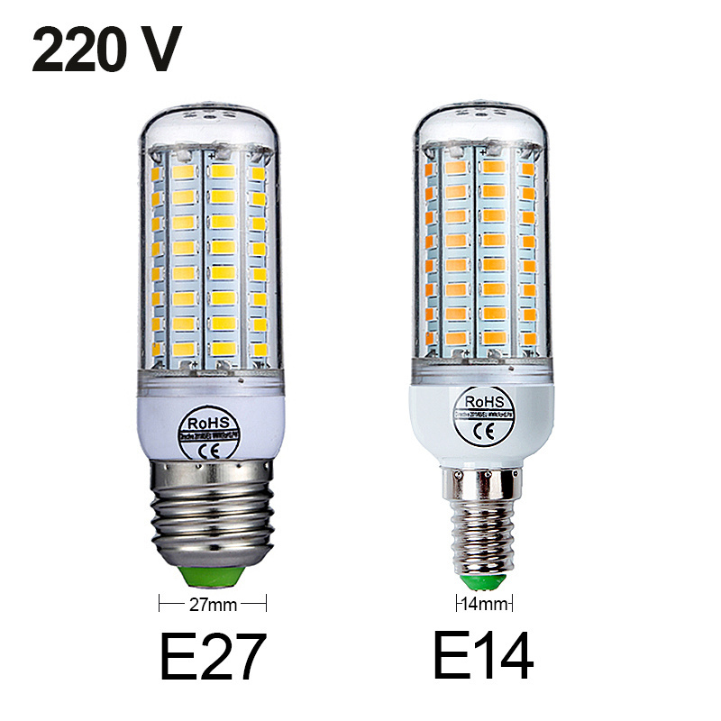 E27 E14 B22 G9 GU10 220V 24 36 48 56 69 72LEDs Chandelier Candle LED Light 220V Led Corn bulb