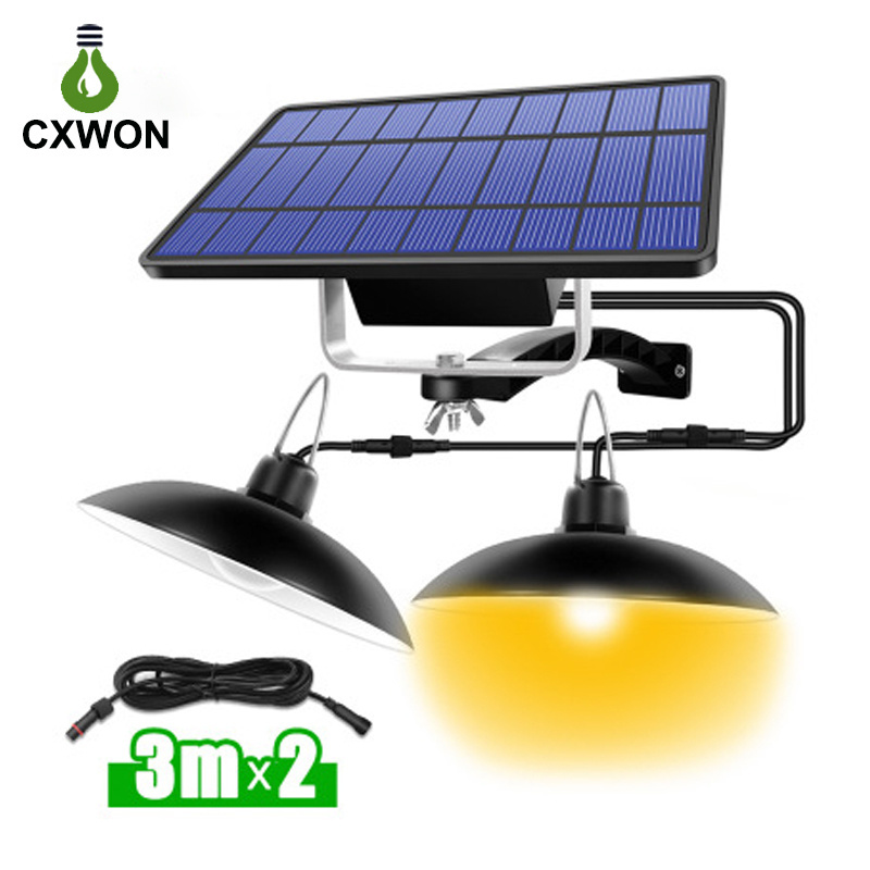 Double Head Emergency Light 520LM ABS Split LED Solar Pendant Camping Light With 6M Line Solar Lamp Indoor Outdoor