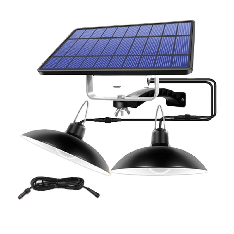 Double Head Emergency Light 520LM ABS Split LED Solar Pendant Camping Light With 6M Line Solar Lamp Indoor Outdoor