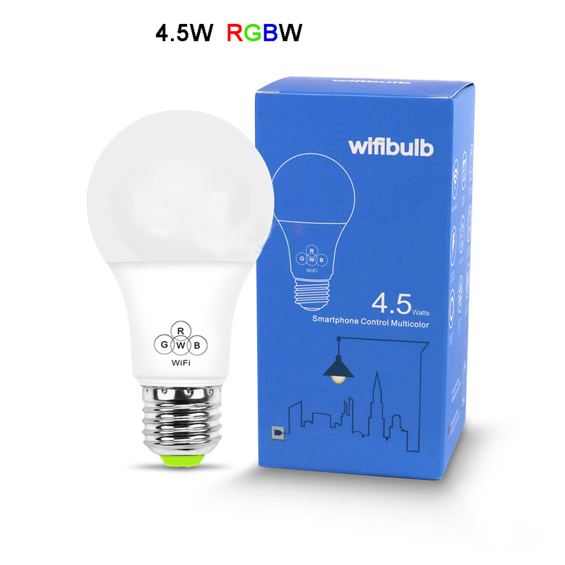 Smart WiFi Light Bulb E27 B22 Dimmable LED Lamp APP Smart Wake up Night Light Compatible with Alexa Google Home