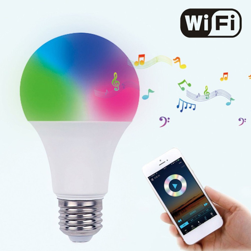 Smart WiFi Light Bulb E27 B22 Dimmable LED Lamp APP Smart Wake up Night Light Compatible with Alexa Google Home