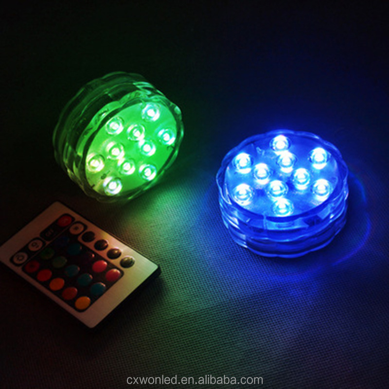 Colour Changing Lights AA Battery Remote Led Waterproof Submersible Light