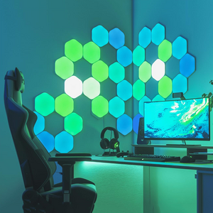 Ultra Thin Creative Smart Removable Wall Lamp Big Hexagon Honeycomb Led Light Music Rhythm Wifi Gaming room Smart Light